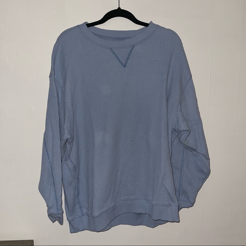Aerie Over Sized Waffle Crew Neck
